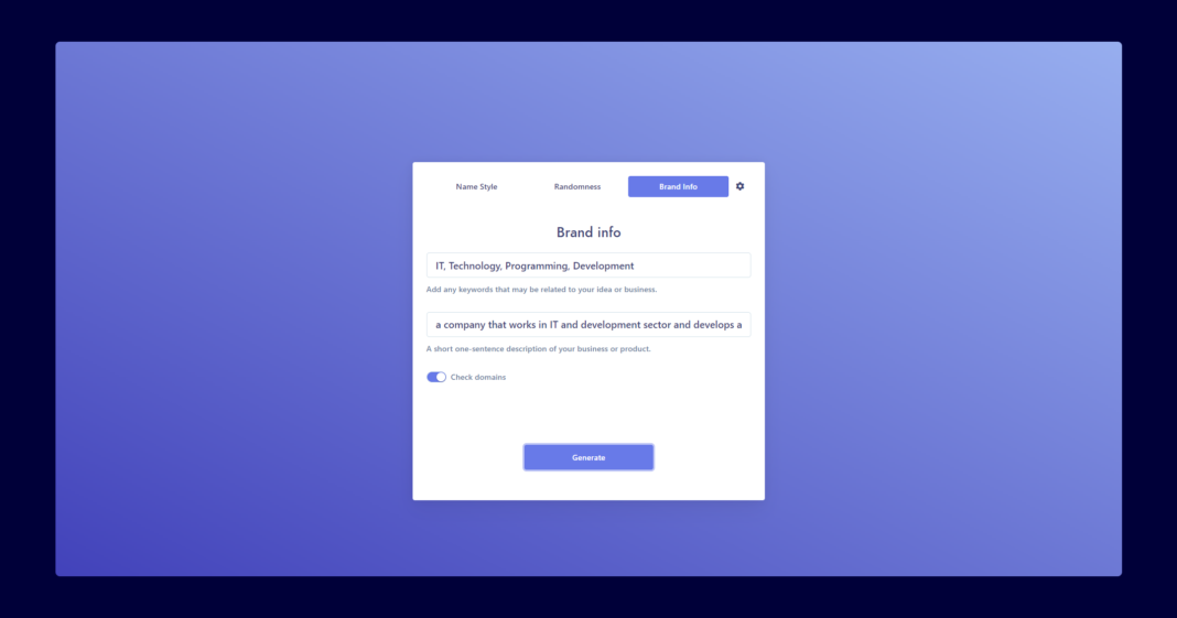 namelix demo step 3