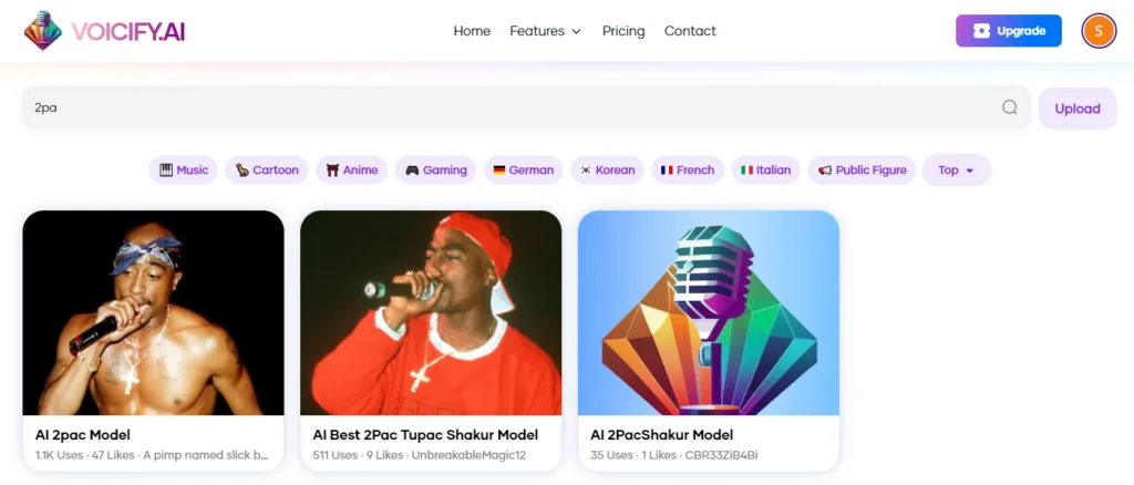 Top AI Tools 2Pac AI voice generator online - AI voice models with Voicify AI